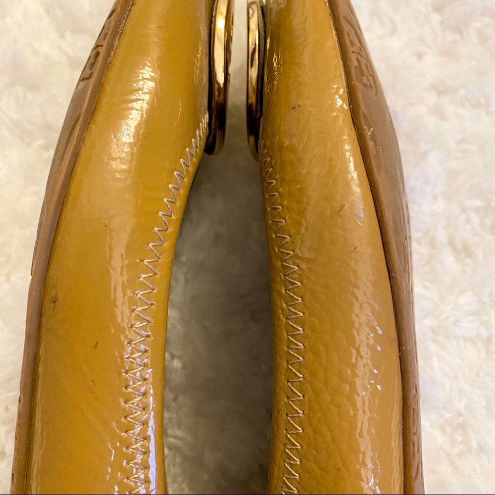 Tory Burch Patent Leather Reva Ballet Flats Sand - Picture 5 of 8
